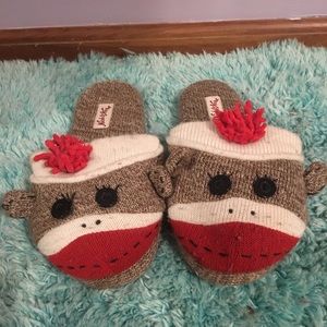 Sock monkey slippers